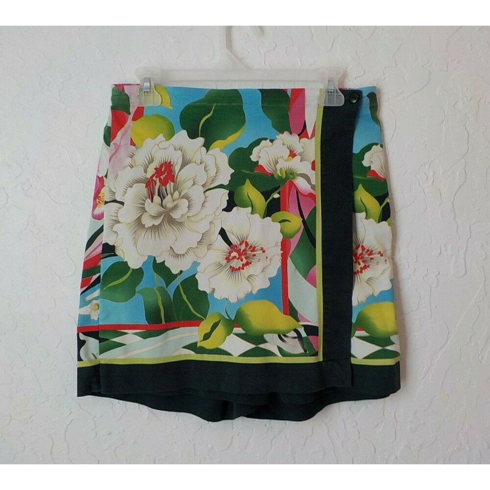 VTG Casual Living Floral Skort Shorts Women 12 Wrap Stretch Multicolor Comfort
